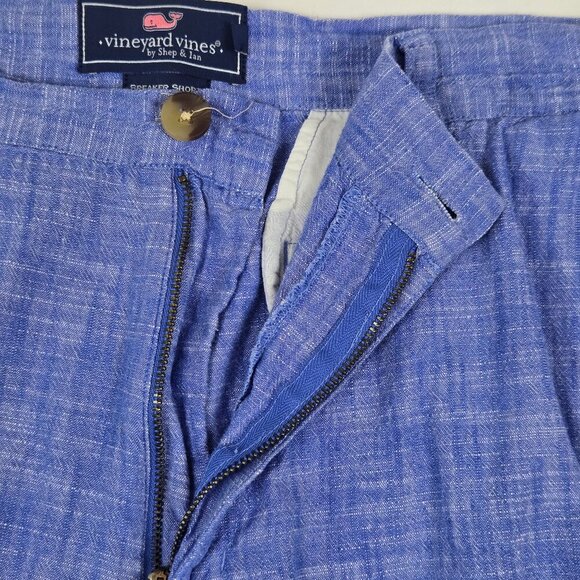 Vineyard Vines Breaker Short Size 35 Blue 100% Cotton Shorts Zip Fly Pockets - Picture 4 of 10